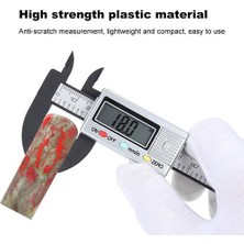 Xhltd 1 Adet Gümüş Veya Mavi LCD Vernier Caliper 0-100MM, Karbon Fiber Plastik Malzeme, Büyük Dijital Ekran, Metrik ve Inç Arasında Tek Anahtar Dönüşüm, Otomatik Kapatma (Yurt Dışından)