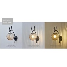 Xhltd Kapalı Duvar Lambası, Yaratıcı Modern Minimalist Tarzı, 6107 Çizgiler Ve Amp; Amber Hafif Cam Abajur (Yurt Dışından)