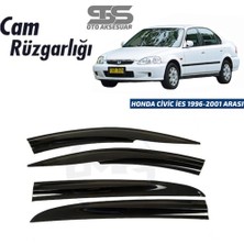 STS Oto Aksesuar Cam Rüzgarlığı Honda Civic Ies 1996-2001 Arası Sedan Mügen Tip Piano Black