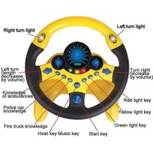 Xhltd (Sarı) Elektrikli Simülasyon Direksiyon Işık ve Ses Eğitim Çocuk Araba Oyuncak Hediye (Yurt Dışından)