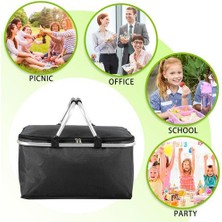 Xhltd Piknik Sepeti Katlanır Büyük Kapasiteli Su Geçirmez Öğle Yemeği Çantası Taşınabilir Tote Öğle Saklama Çantası Yalıtım Buz Paketi Açık Piknik Çantası | Depolama Sepetleri (Yurt Dışından)