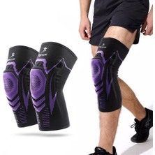 Xhltd Spor Diz Pedleri Basketbol Elastik Kaymaz Patella Brace Kneepad Destek Silikon Silikon Fitness Dişli Koruyucu Için Yastıklı | Dirsek ve Amp;dizlik (Yurt Dışından)