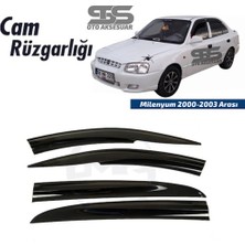 STS Oto Aksesuar Cam Rüzgarlığı Hyundai Milenyum 2000-2003 Arası Mügen Tip Piano Black