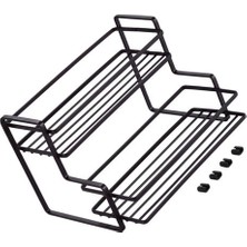 Xhltd 1 Adet Ev Mutfak Depolama Demir Raf 2 Katmanlı Demir Baharat Şişe Raf Baharat Depolama Raf | Duvara Monte Mutfak Rafları (Yurt Dışından)