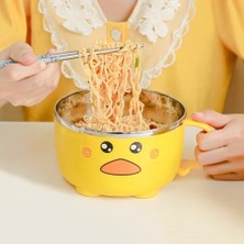 Xhltd Kawaii Ördek Ramen Kase Çift Paslanmaz Çelik Büyük Kapasiteli Öğrenci Bento Kutusu Anında Erişte Kase Kapaklı Mutfak Sofra Takımı | Kaseler (Yurt Dışından)