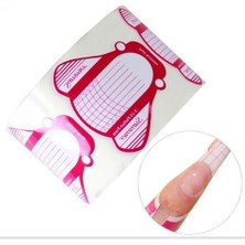 Xhltd 500 Adet / Rulo Nail Art Heykel Uzatma Sticker Pembe Akrilik Uv Jel Ipuçları Nail Art Kağıt Tutucu Tırnak Aracı At Nalı Şekli Formu | Uv Jel Ipuçları | Uv Tırnak Formnail Araçları (Yurt Dışından)