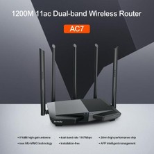 Xhltd Tenda Ac7 Kablosuz Wifi Yönlendiriciler 11AC 2.4ghz / 5.0 Ghz 1 * Wan + 3 * Lan Portları 5 * 6dbı Antenler Smart App Çoklu Dil Sürümünü Yönetin | Kablosuz Yönlendiriciler (Yurt Dışından)