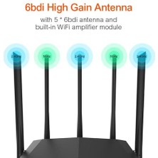 Xhltd Tenda Ac7 Kablosuz Wifi Yönlendiriciler 11AC 2.4ghz / 5.0 Ghz 1 * Wan + 3 * Lan Portları 5 * 6dbı Antenler Smart App Çoklu Dil Sürümünü Yönetin | Kablosuz Yönlendiriciler (Yurt Dışından)