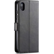 4U Sky Cowhide Doku Deri Cüzdan Stand Telefon Kabuğu Xiaomi Redmi 7A-BLACK (Yurt Dışından)