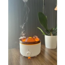 Mi7a Ultrasonik Hava Nemlendirici Buhar Makinesi ve Aroma Difüzörü 560 ml LED Işıklı Volkanik Dekoratif Model