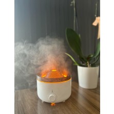 Mi7a Ultrasonik Hava Nemlendirici Buhar Makinesi ve Aroma Difüzörü 560 ml LED Işıklı Volkanik Dekoratif Model