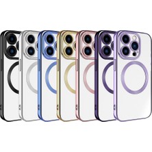 Case 4U Apple iPhone 15 Pro Kılıf Magsafe Wireless Şarj Özellikli Setro Silikon Gümüş