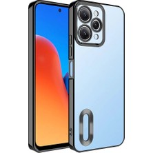 Case 4U Xiaomi Redmi 12 Kılıf Kamera Korumalı Logo Gösteren Omega Kapak Siyah