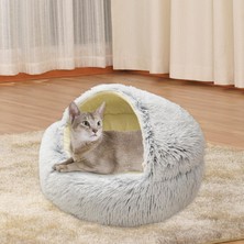 What For Modern Şak Ş Yuvarlak Pet Için Isınma Erteleme Uyku 40 cm Gri (Yurt Dışından)