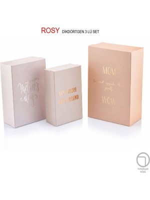 Gıpta Rosy Dikdörtgen 3'lü Hediye Kutusu Set 4-BX20610-2161