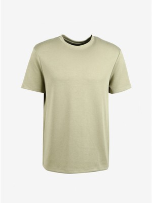 Fabrika Bisiklet Yaka Düz Haki Erkek T-Shirt F3WM-TST128