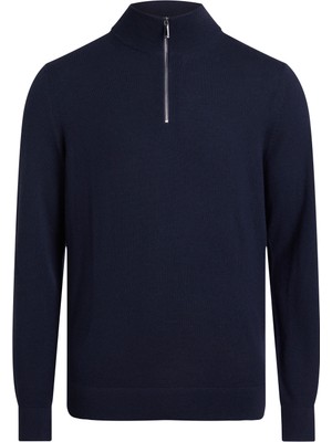 Calvin Klein Dik Yaka Slim Fit Mavi Erkek Kazak K10K110421CHW