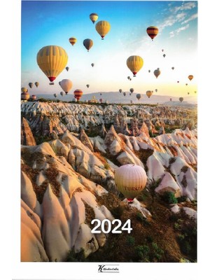 Keskin Color 2024 Duvar Takvimi Spiralli 12 Yaprak 31 x 43 cm Manzara Desenli