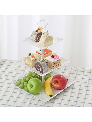 Xhltd 3 Tier Cupcake Ekran Standı Tatlı Kule Meyve Tepsisi Düğün Doğum Günü Partisi Dekorasyon Şeker Bar Tatlı | Bulaşıklar ve Amp;tabaklar (Yurt Dışından)