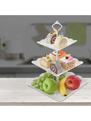 Xhltd 3 Tier Cupcake Ekran Standı Tatlı Kule Meyve Tepsisi Düğün Doğum Günü Partisi Dekorasyon Şeker Bar Tatlı | Bulaşıklar ve Amp;tabaklar (Yurt Dışından)