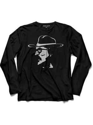 Kendim Seçtim Cem Karaca Silüet Tasarım Islak Islak Uzun Kollu Tişört Baskılı Çocuk T-Shirt