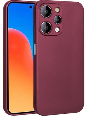 Case 4U Xiaomi Redmi 12 Kılıf Mat Renkli Yumuşak Premier Silikon Kapak Mürdüm