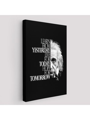 Stok Shop Dünden Öğrenin Bugünü Yaşayın Yarını Umut Edin Kanvas Tablo, Albert EINSTEIN-5275