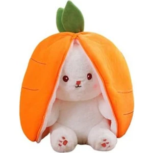 Pufu Toys Havuç Tavşan Peluş Oyuncak 2 Yüzlü Yastık