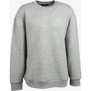 Fabrika Sports Bisiklet Yaka Düz Gri Melanj Erkek Sweatshırt FS3WM-SWT255