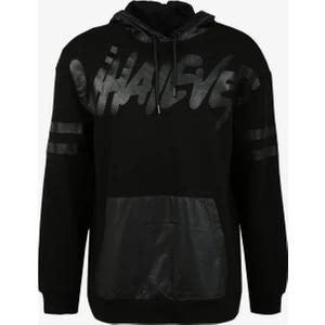 Black On Black Kapüşon Yaka Baskılı Siyah Erkek Eşofman Üstü B3WM-SWT75