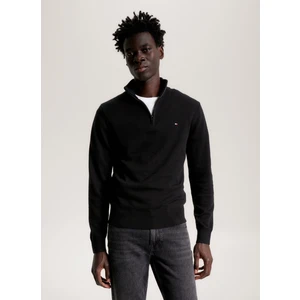 Tommy Hilfiger Bisiklet Yaka Slim Fit Siyah Erkek Kazak MW0MW28049BDS