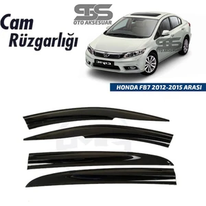 STS Oto Aksesuar Cam Rüzgarlığı Honda Fb7 2012-2015 Arası Mügen Tip Piano Black