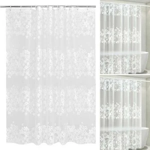 (3 * 2m) 3D Peva Çiçek Duş Perdesi Temizle Su Geçirmez Plastik Su Küpü Kalın ve Amp; Kancalar (Yurt Dışından)