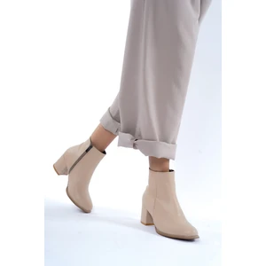 Dekolte Nude Cilt Topuklu Bot