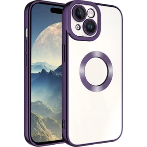 Case 4U Apple iPhone 15 Plus Kılıf Kamera Korumalı Logo Gösteren Omega Kapak Derin Mor