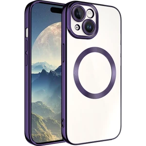 Case 4U Apple iPhone 15 Kılıf Magsafe Wireless Şarj Özellikli Setro Silikon Derin Mor