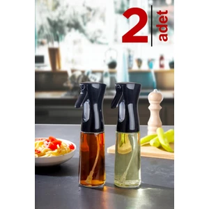 2 Adet Cam Yağlık Sirkelik Siyah Sprey Yağdanlık 225 ml