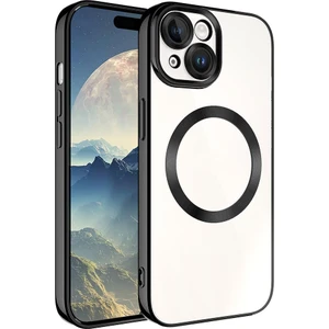 Case 4U Apple iPhone 15 Plus Kılıf Magsafe Wireless Şarj Özellikli Setro Silikon Siyah