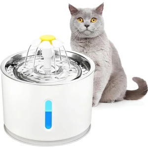 Teknopet Çelik Başlıklı Kedi Köpek Su Pınarı, Su Şelalesi,otomatik Su Kabı,led Işıklı 3l,