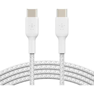 BELKIN Belkin CAB009BT1MBW2PK Type C-C Silikon Kablo 1 Metre 2'li Paket - Beyaz Resim-1