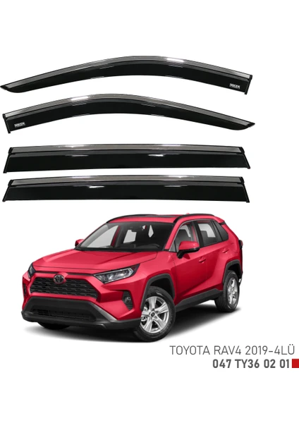 Toyota Rav4 2019 Sonrası Kromlu Cam Rüzgarlığı 4lü