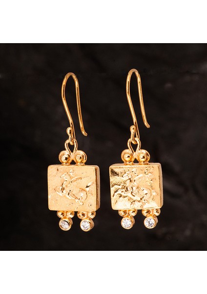 Antik Roma Para Altın Kaplama Otantik Kadın Küpe