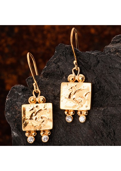 Antik Roma Para Altın Kaplama Otantik Kadın Küpe modelleri