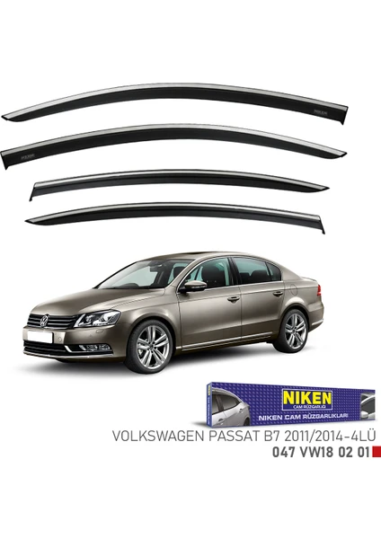 Vw Passat B7 2011-2014 Kromlu Cam Rüzgarlığı 4lü