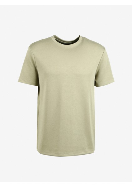 Bisiklet Yaka Düz Haki Erkek T-Shirt F3WM-TST128