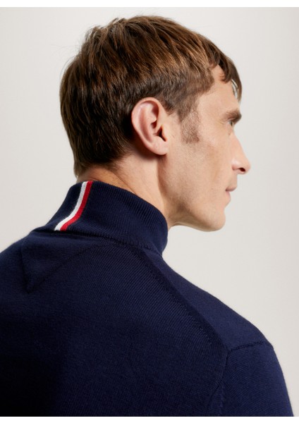 Bisiklet Yaka Slim Fit Mavi Erkek Kazak MW0MW28049DW5 fırsatları