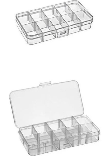 Sepeti 10 Bölmeli Kapaklı Organizer Kutu 132X69X22 mm fırsatları