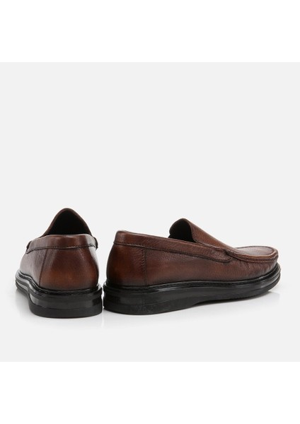 02AYH273790A370 Hakiki Deri Taba Erkek Loafer