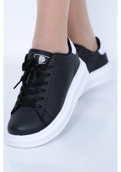 Siyah Rahat Kalıp Bağcıklı Sneaker BOT00010