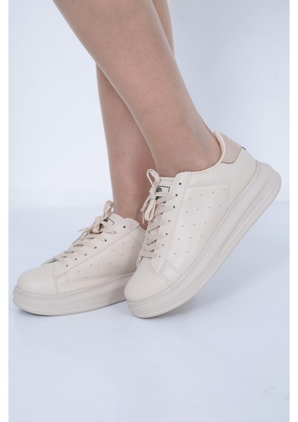 Bej Rahat Kalıp Bağcıklı Sneaker BOT0008
